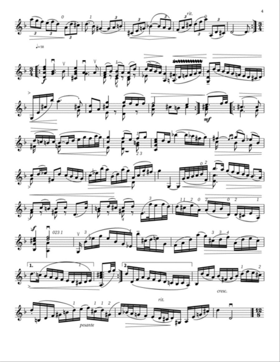 Violin Partita No.2,in d minor Violin Solo scores gallery preview page 4