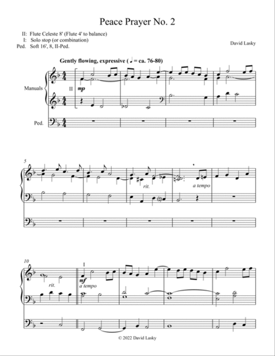 Peace Prayer No. 2 Organ Solo scores gallery preview page 2