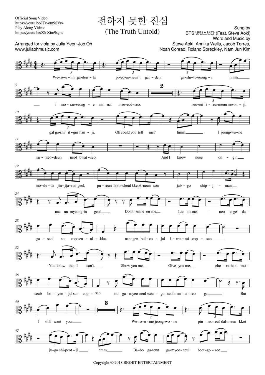 The Truth Untold Viola Solo scores gallery preview page 2