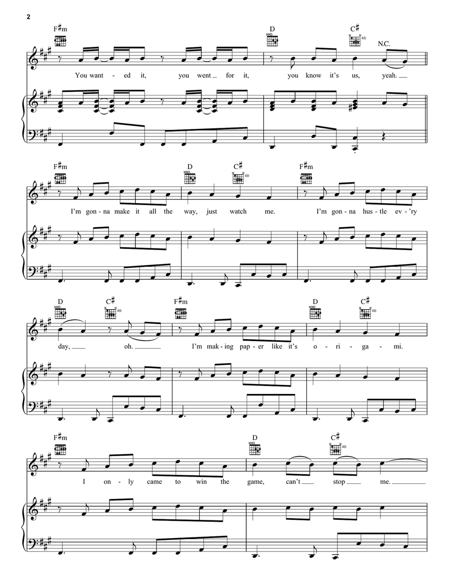 U Know What's Up (from Turning Red) Piano, Vocal, Guitar scores gallery preview page 2