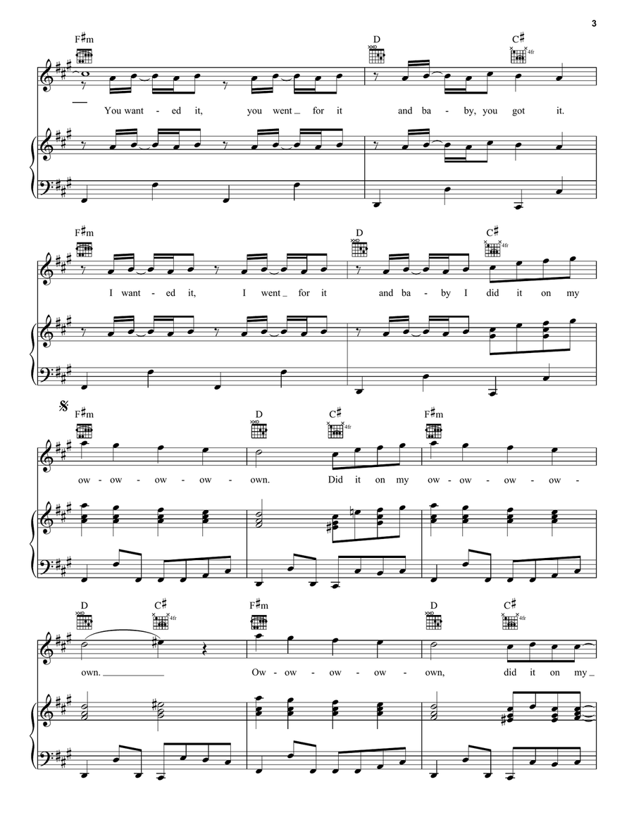 U Know What's Up (from Turning Red) Piano, Vocal, Guitar scores gallery preview page 3