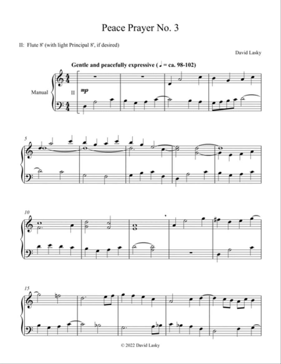 Peace Prayer No. 3 Organ Solo scores gallery preview page 2