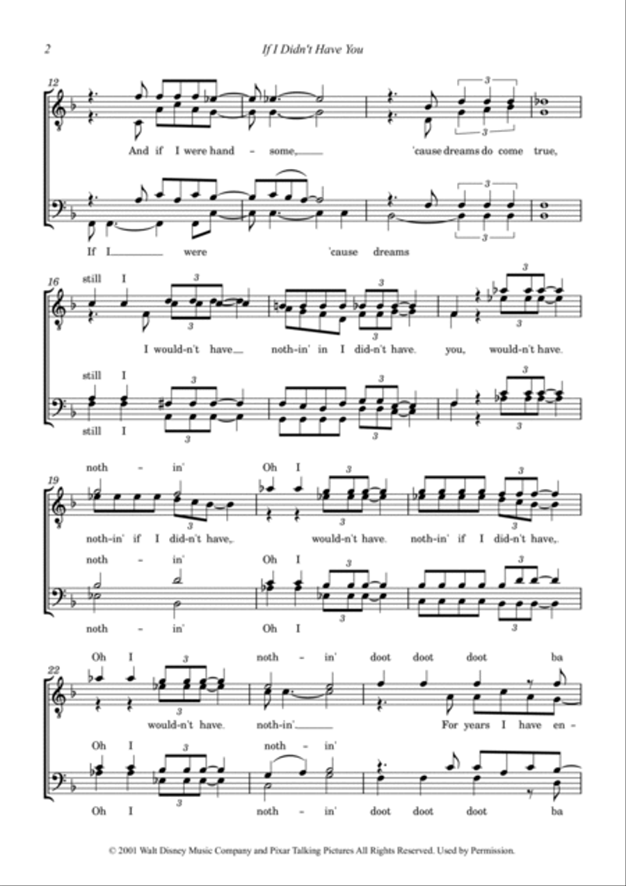 If I Didn't Have You TTBB scores gallery preview page 2