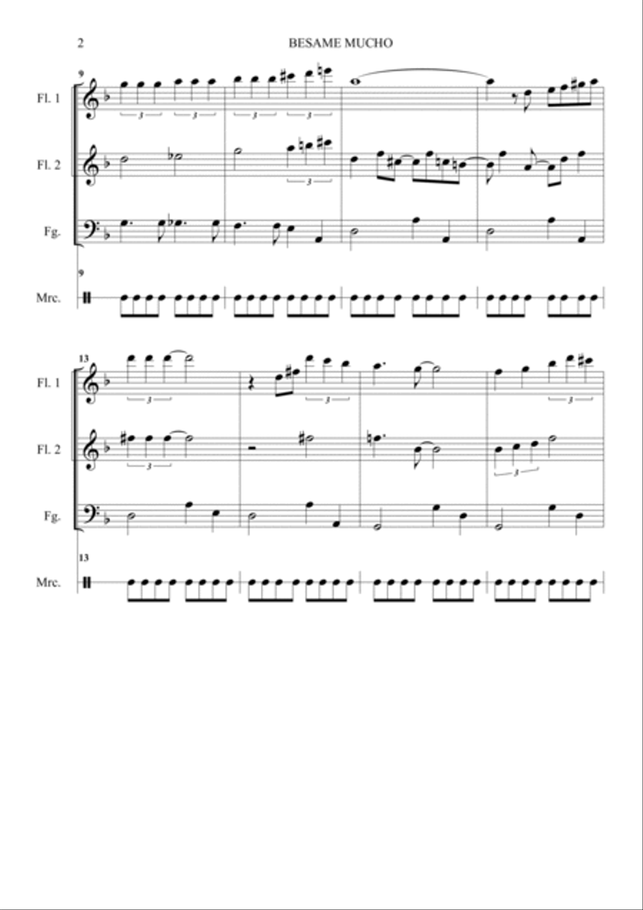Besame MUCHO Woodwind Trio scores gallery preview page 2