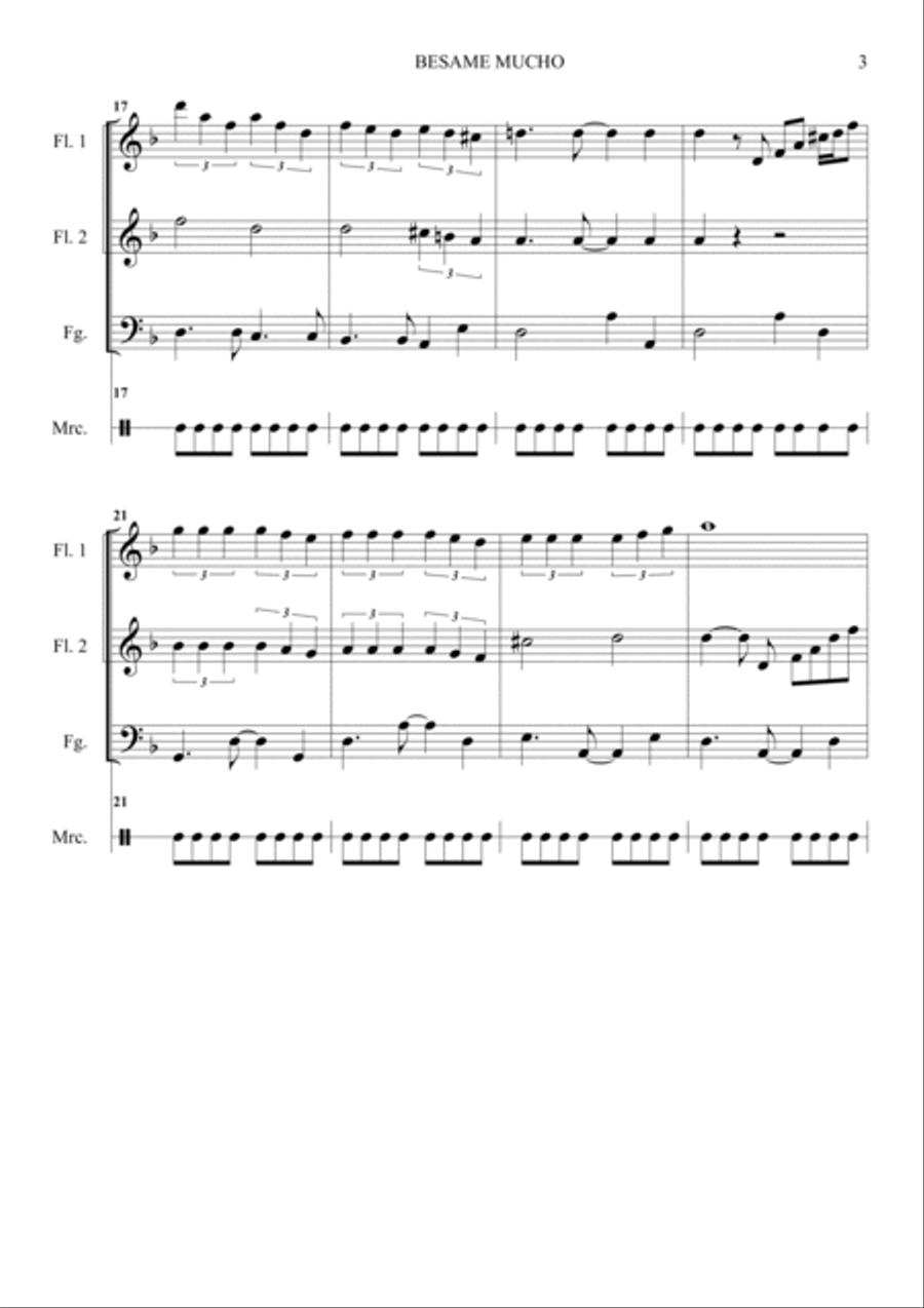 Besame MUCHO Woodwind Trio scores gallery preview page 3