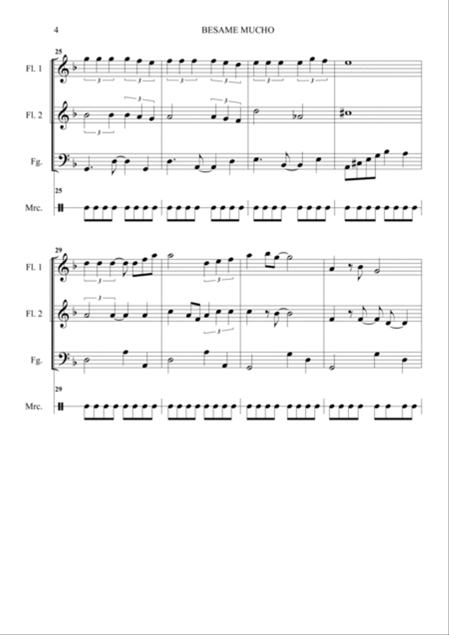 Besame MUCHO Woodwind Trio scores gallery preview page 4