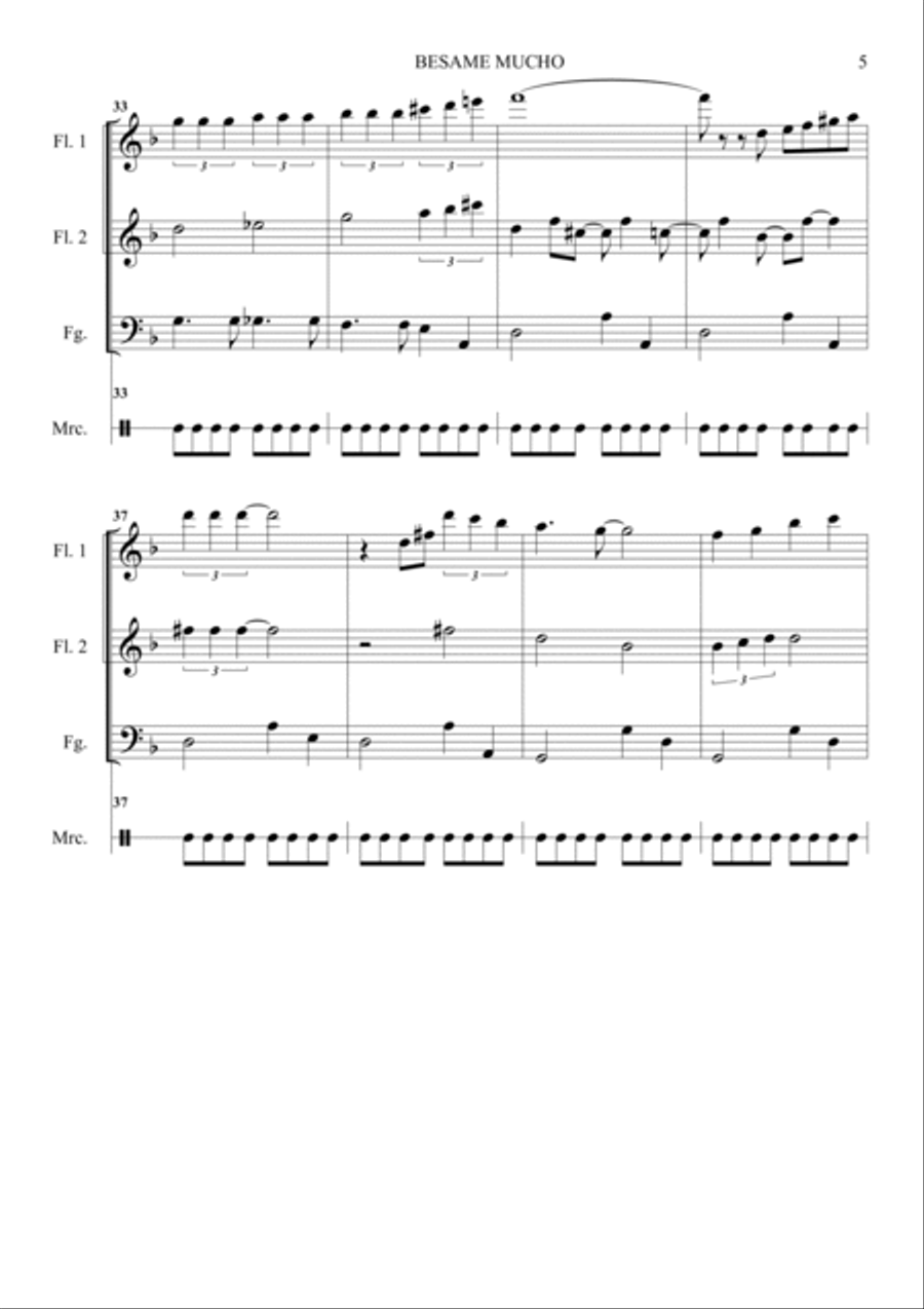 Besame MUCHO Woodwind Trio scores gallery preview page 5