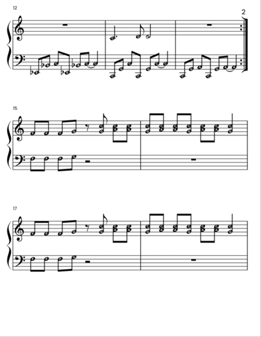 Linus And Lucy Easy Piano scores gallery preview page 2