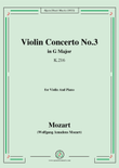 Mozart-Violin Concerto No.3 in G Major,K.216,for Violin and Piano mini preview