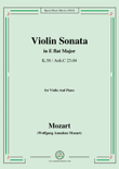 Mozart-Violin Sonata in E flat Major,K.58/Anh.C 23.04,for Violin&Piano mini preview