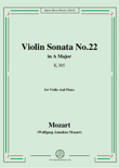 Mozart-Violin Sonata No.22,in A Major,K.305,for Violin&Piano mini preview