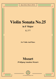 Mozart-Violin Sonata No.25,in F Major,K.377,for Violin&Piano mini preview