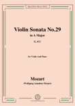 Mozart-Violin Sonata No.29,in A Major,K.402,for Violin&Piano mini preview