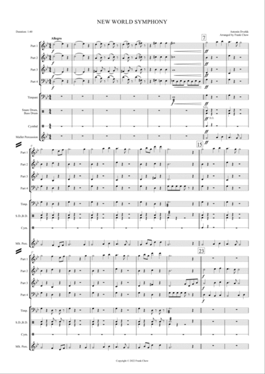 New World Symphony (Orchestra/ Concert Band Flexible Instrumentation) Concert Band scores gallery preview page 3