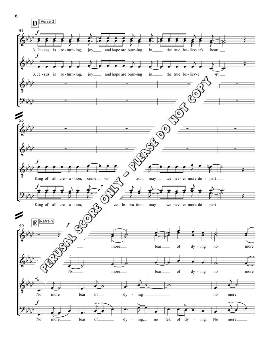 No More Fear Of Dying No More Fear Of Dying 4-Part scores gallery preview page 6