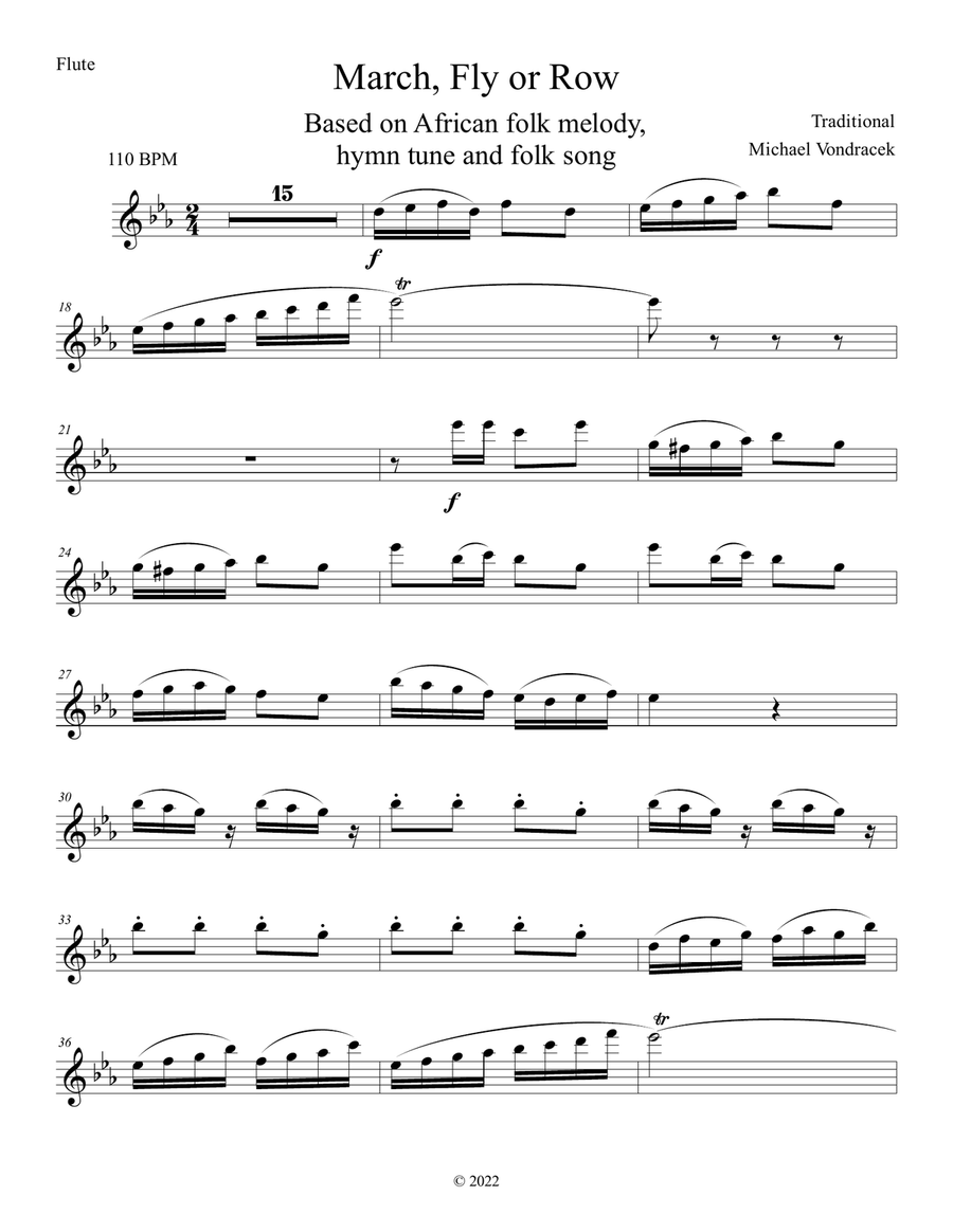 MARCH, FLY OR ROW Woodwind Quintet scores gallery preview page 2