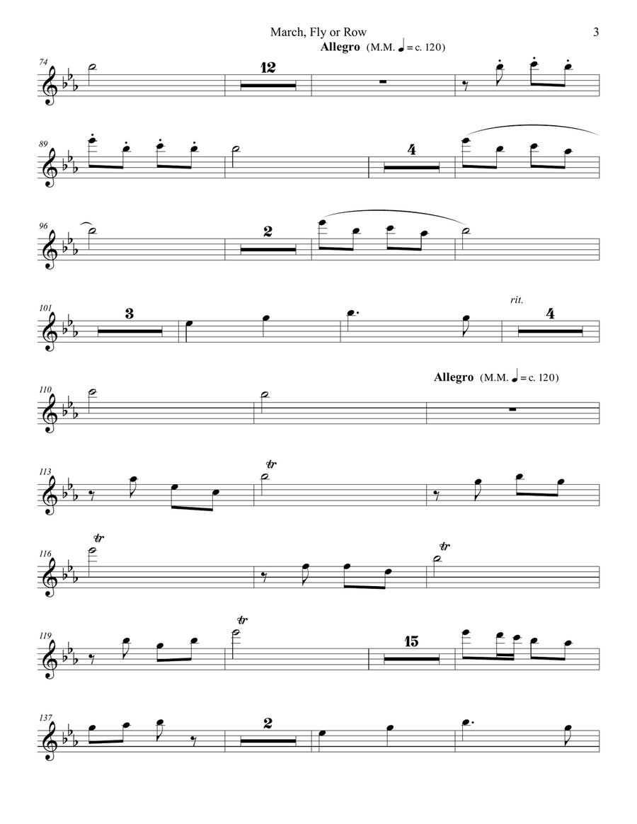 MARCH, FLY OR ROW Woodwind Quintet scores gallery preview page 4