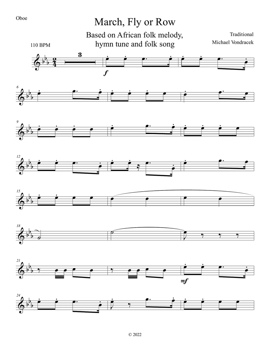 MARCH, FLY OR ROW Woodwind Quintet scores gallery preview page 6