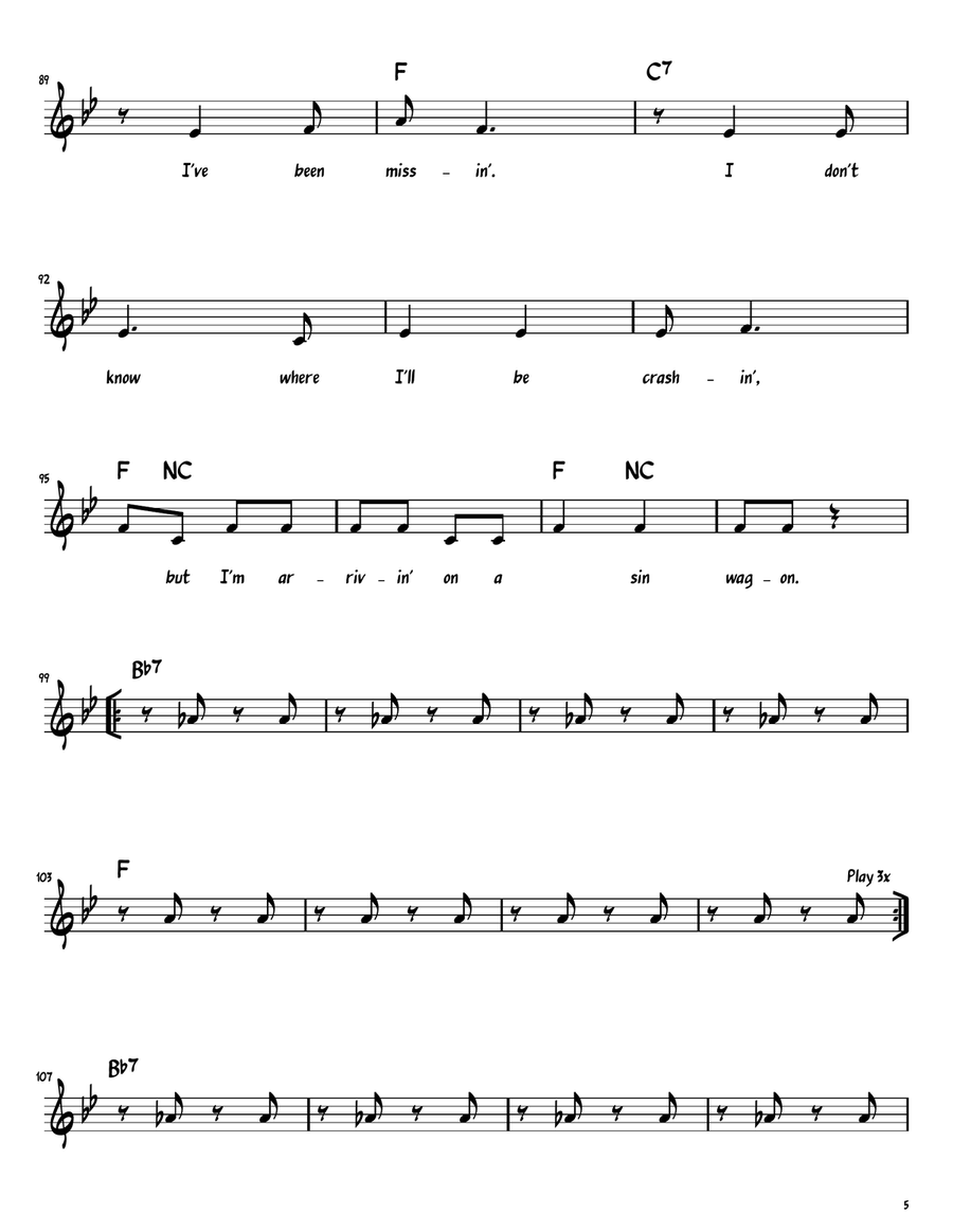 Sin Wagon Sin Wagon Piano scores gallery preview page 5