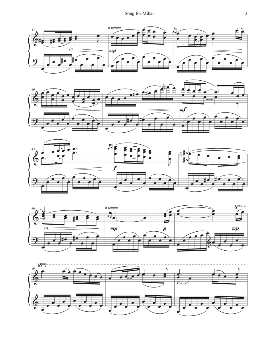Song for Mihai Piano Solo scores gallery preview page 3
