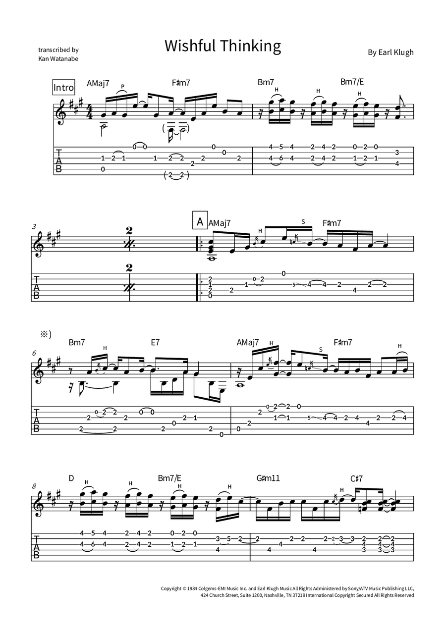 Wishful Thinking Wishful Thinking Electric Guitar scores gallery preview page 1
