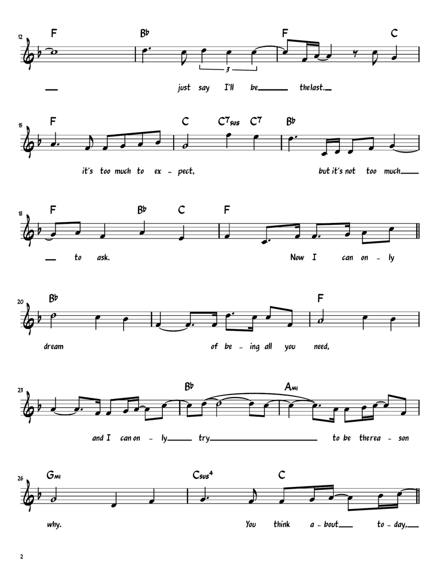 Not Too Much To Ask Not Too Much To Ask Piano scores gallery preview page 2