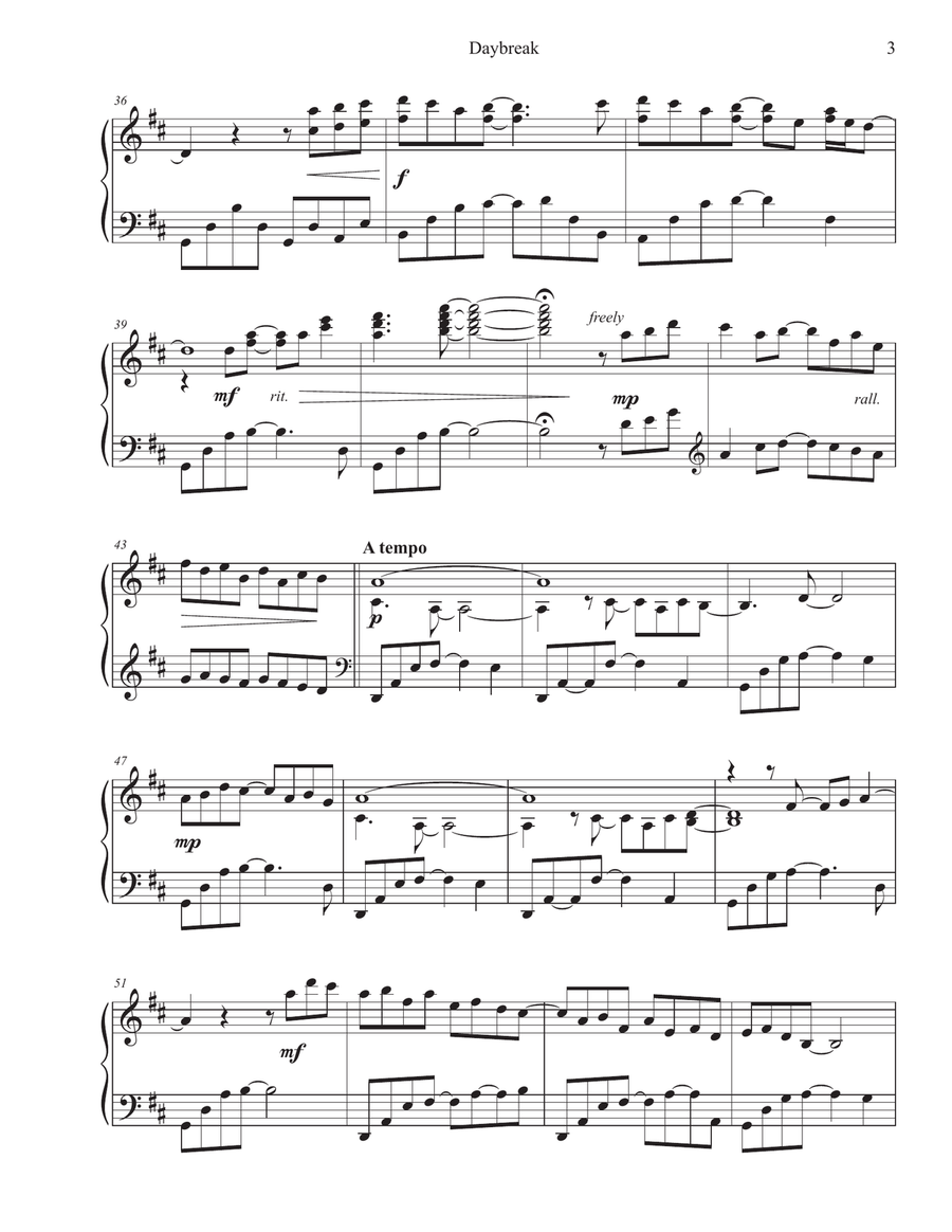 Daybreak Piano Solo scores gallery preview page 3