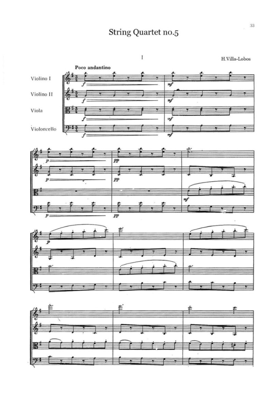 String Quartet No. 5 String Quartet scores gallery preview page 1