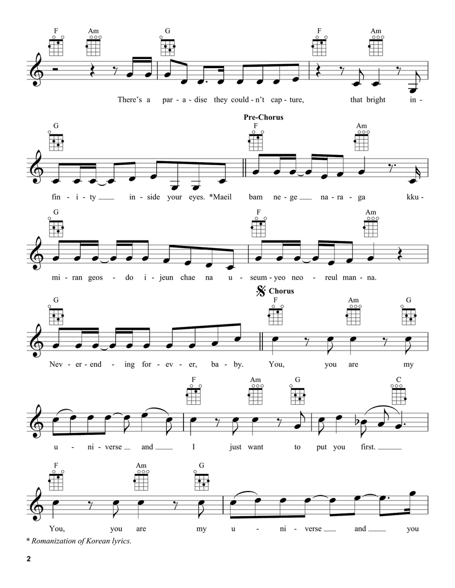 My Universe My Universe Ukulele scores gallery preview page 2