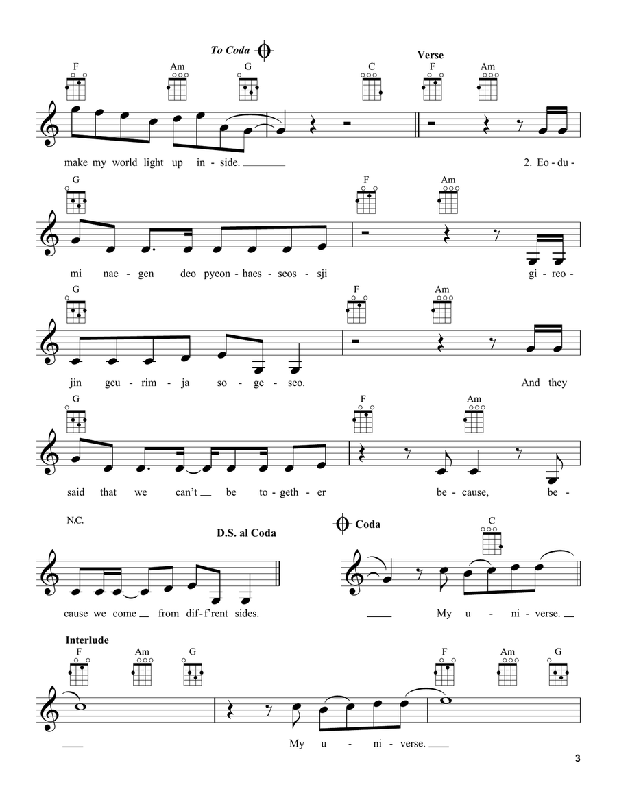 My Universe My Universe Ukulele scores gallery preview page 3