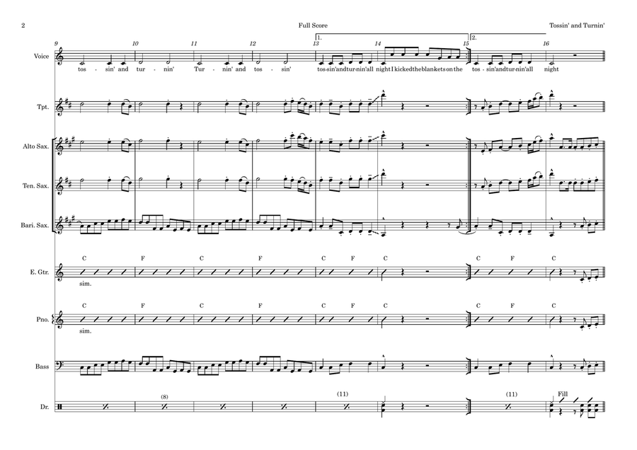 Tossin' And Turnin' Tossin' And Turnin' Large Ensemble scores gallery preview page 2