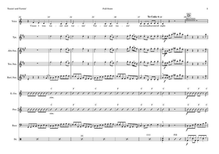 Tossin' And Turnin' Tossin' And Turnin' Large Ensemble scores gallery preview page 5