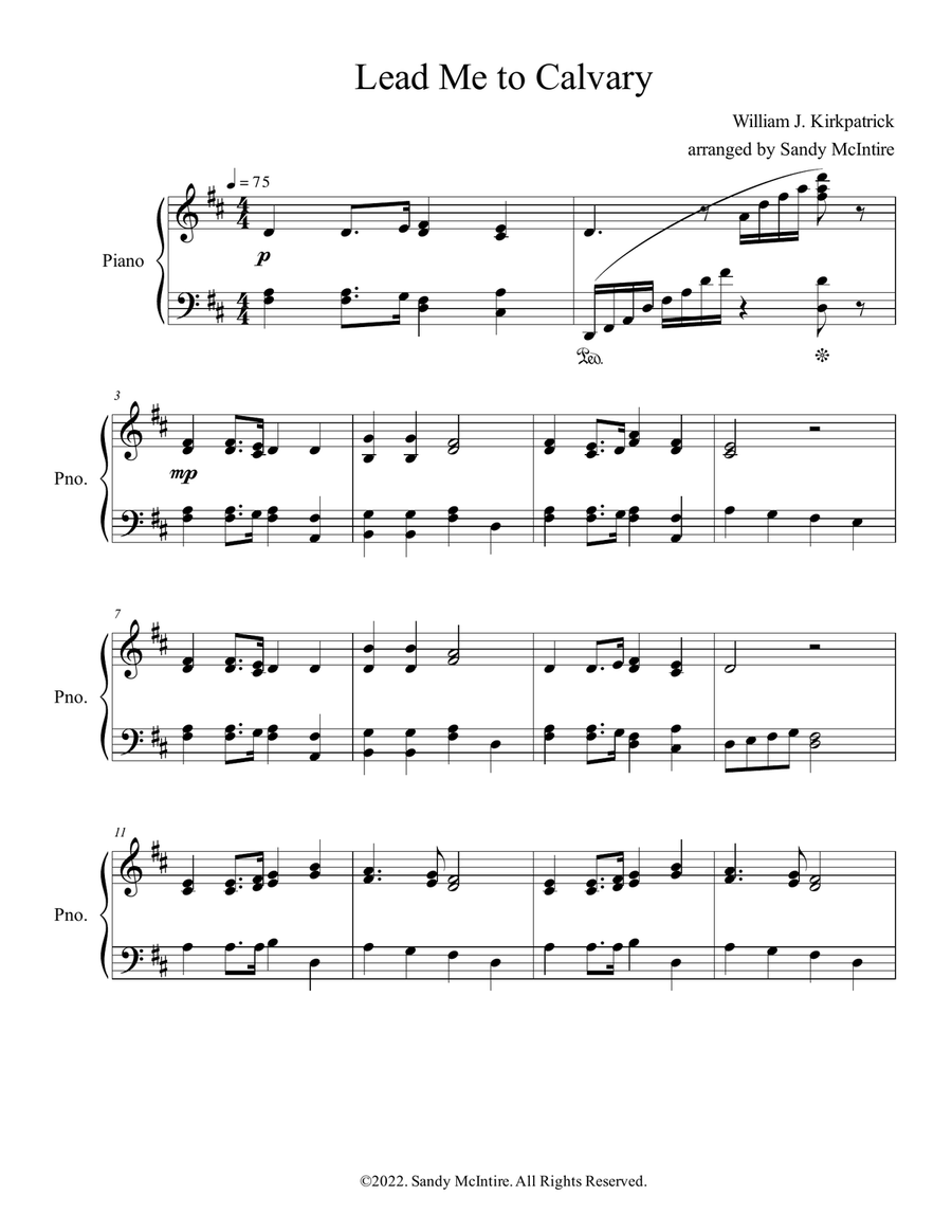 Lead Me to Calvary Lead Me to Calvary Piano Solo scores gallery preview page 2