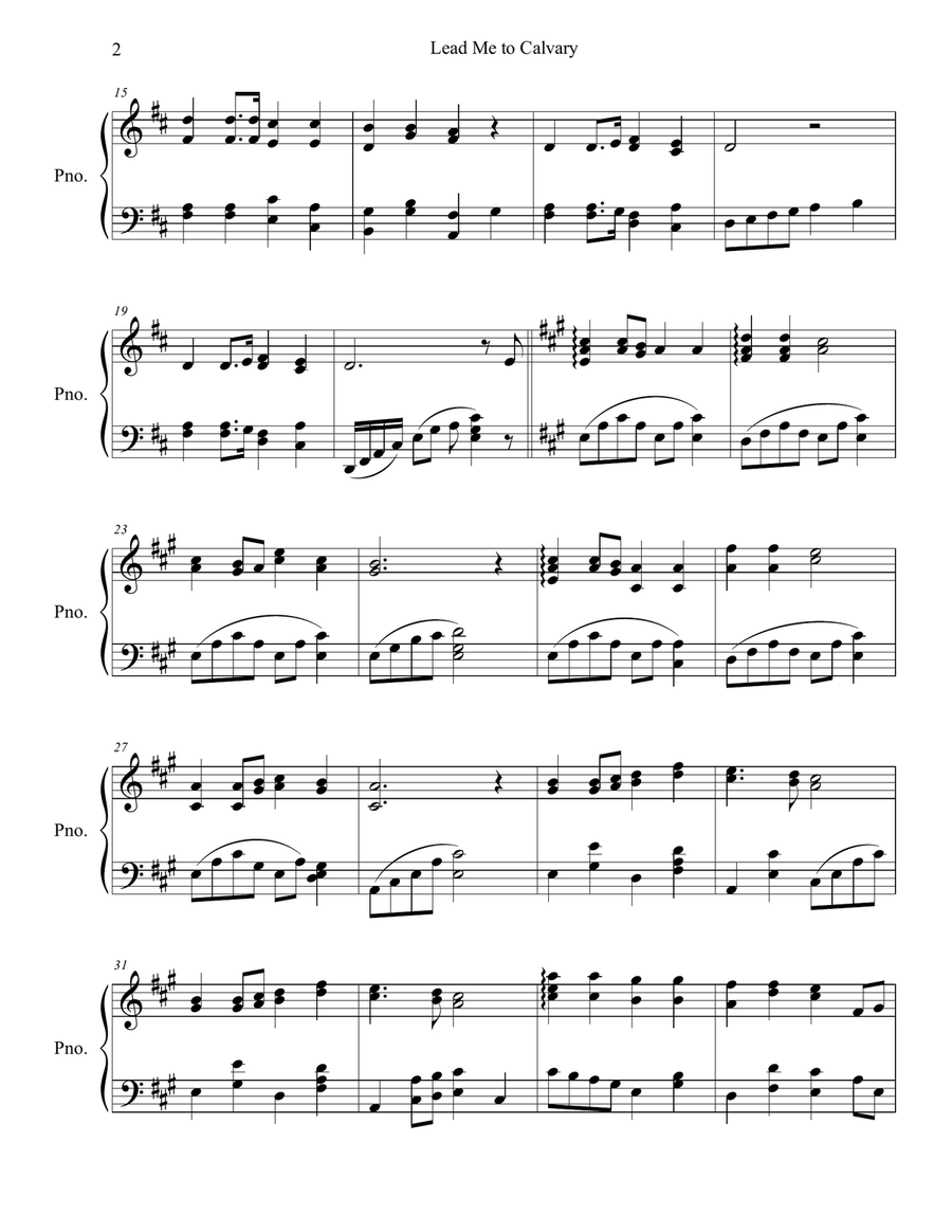 Lead Me to Calvary Lead Me to Calvary Piano Solo scores gallery preview page 3