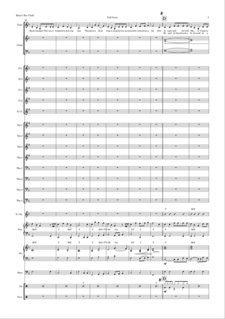 Mary's Boy Child Jazz Ensemble scores gallery preview page 3