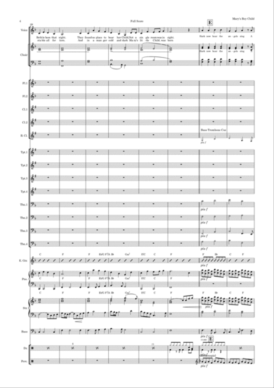 Mary's Boy Child Jazz Ensemble scores gallery preview page 4