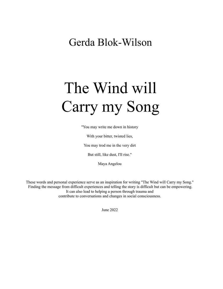 The Wind Will Carry My Song 4-Part scores gallery preview page 2