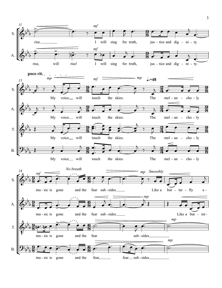 The Wind Will Carry My Song 4-Part scores gallery preview page 4