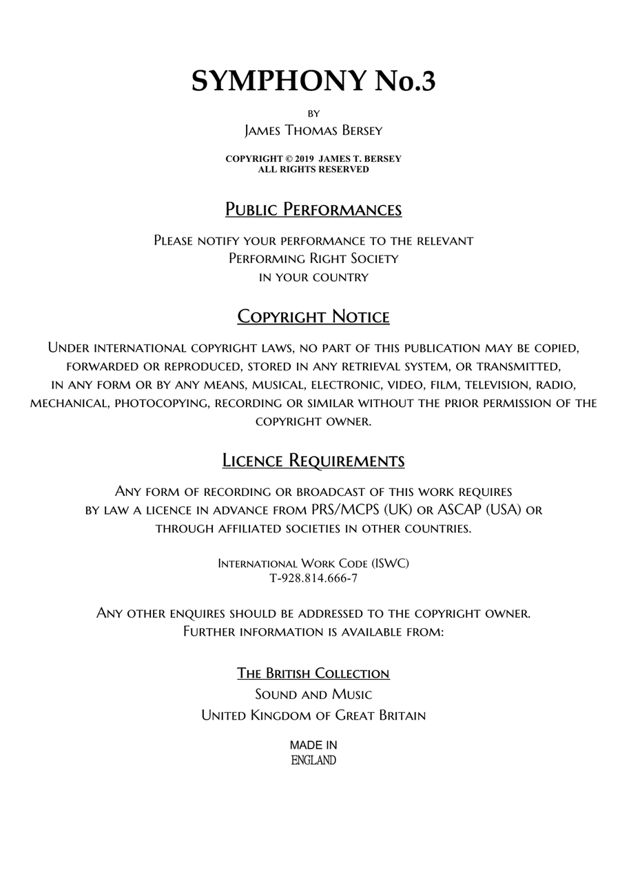 Symphony No.3 (full score & complete set of orchestral parts) Full Orchestra scores gallery preview page 2