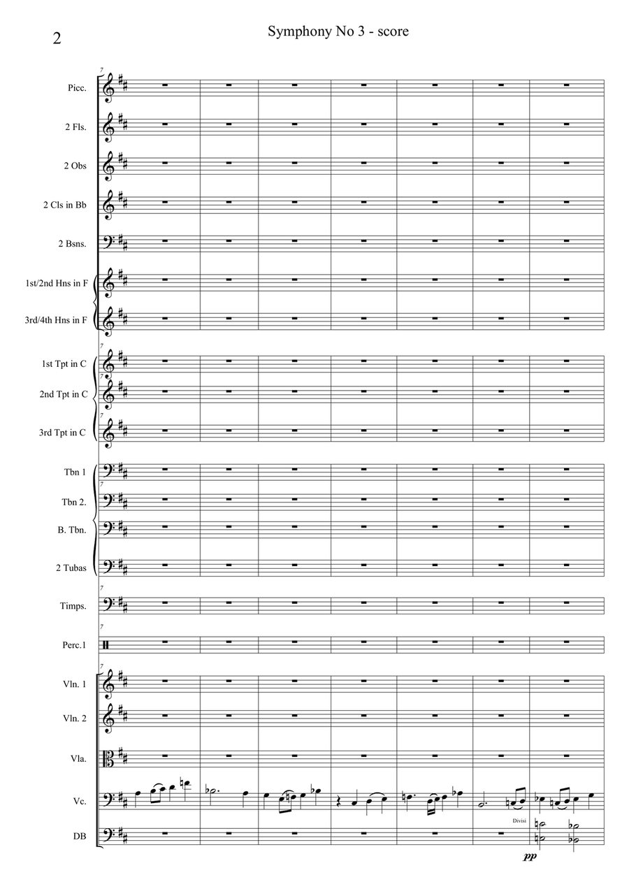Symphony No.3 (full score & complete set of orchestral parts) Full Orchestra scores gallery preview page 4
