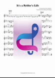 It's a Rebbe's Life. Lead sheet. Jewish song