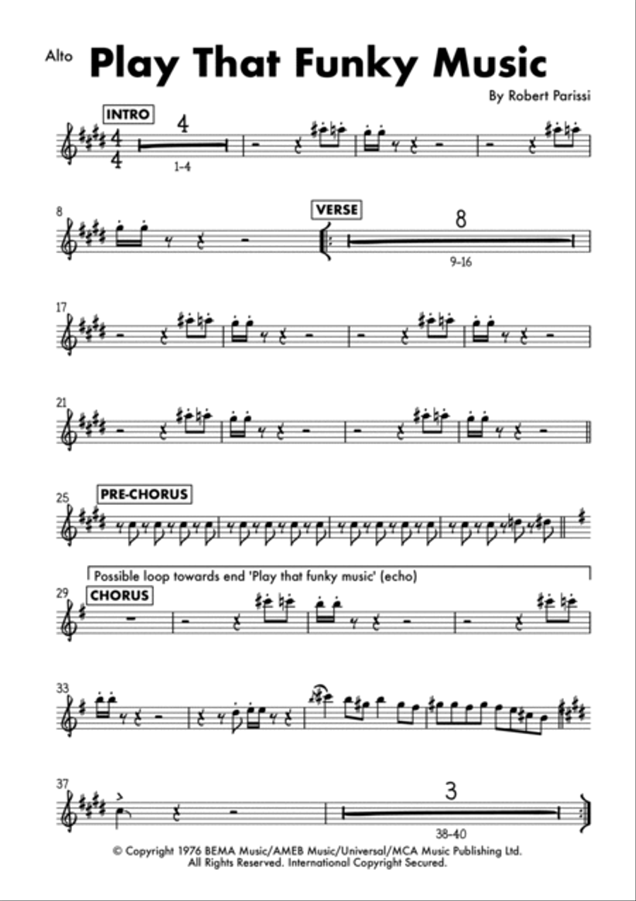 Play That Funky Music Tenor Saxophone scores gallery preview page 4