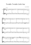 Twinkle Twinkle Little Star in D Major for Violin and Viola Duo. Easy.
