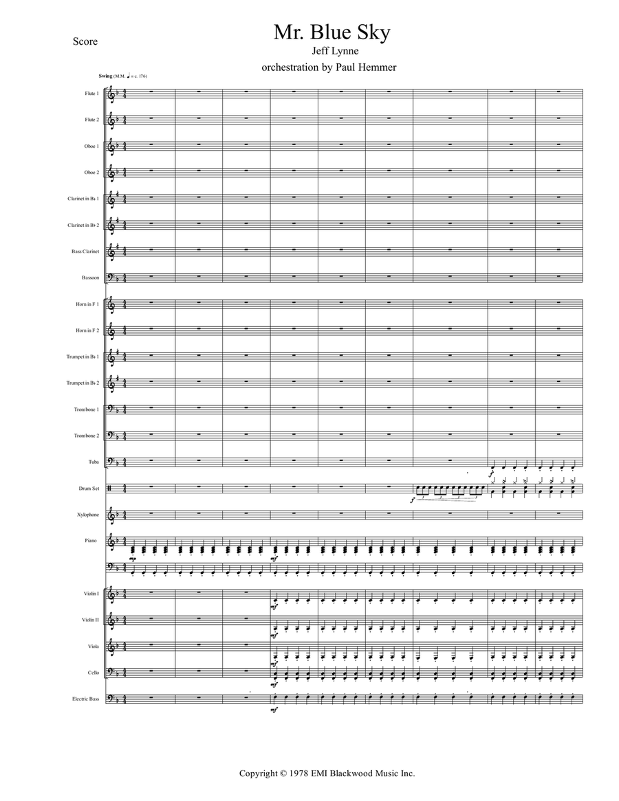Mr. Blue Sky Mr. Blue Sky Full Orchestra scores gallery preview page 1