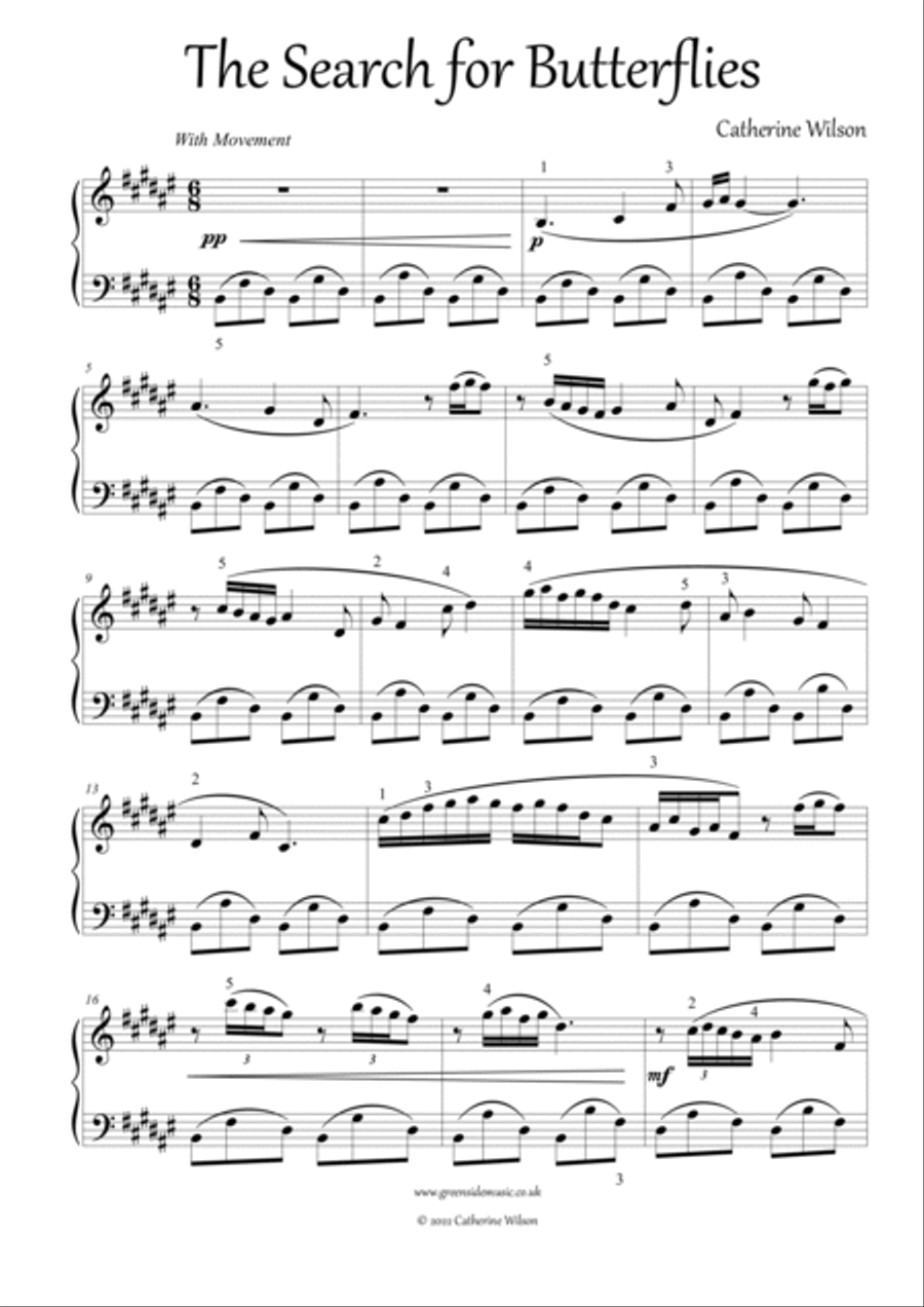 The Search for Butterflies Piano Solo scores gallery preview page 2