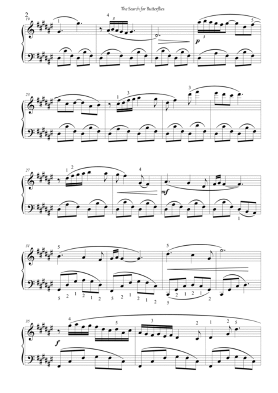 The Search for Butterflies Piano Solo scores gallery preview page 3