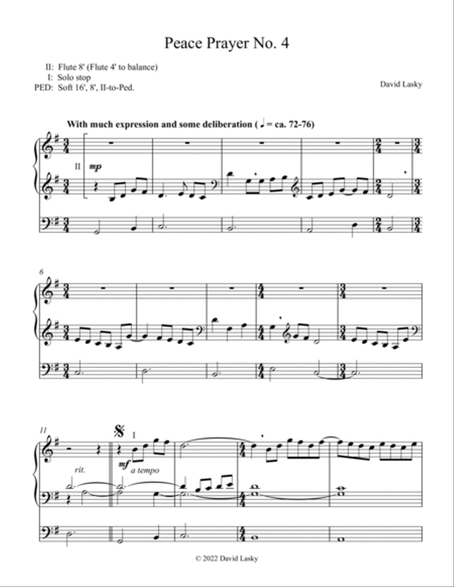 Peace Prayer No. 4 Organ Solo scores gallery preview page 2