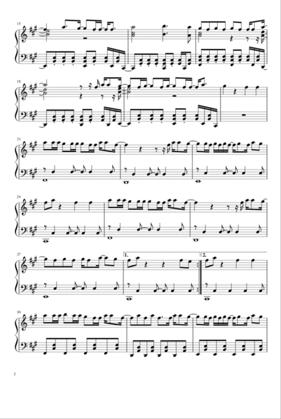 Dance Monkey Piano Solo scores gallery preview page 2