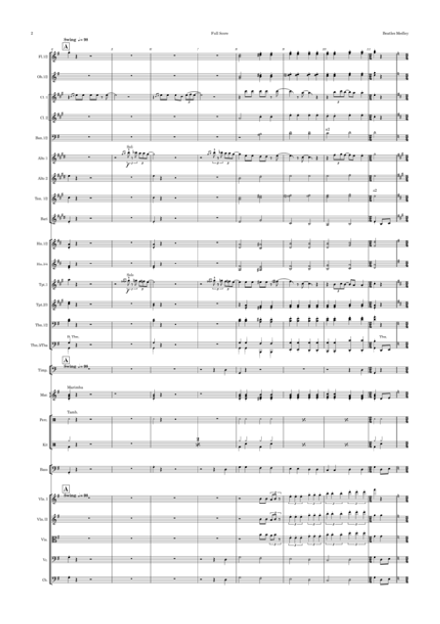 Beatles Medley Full Orchestra scores gallery preview page 2