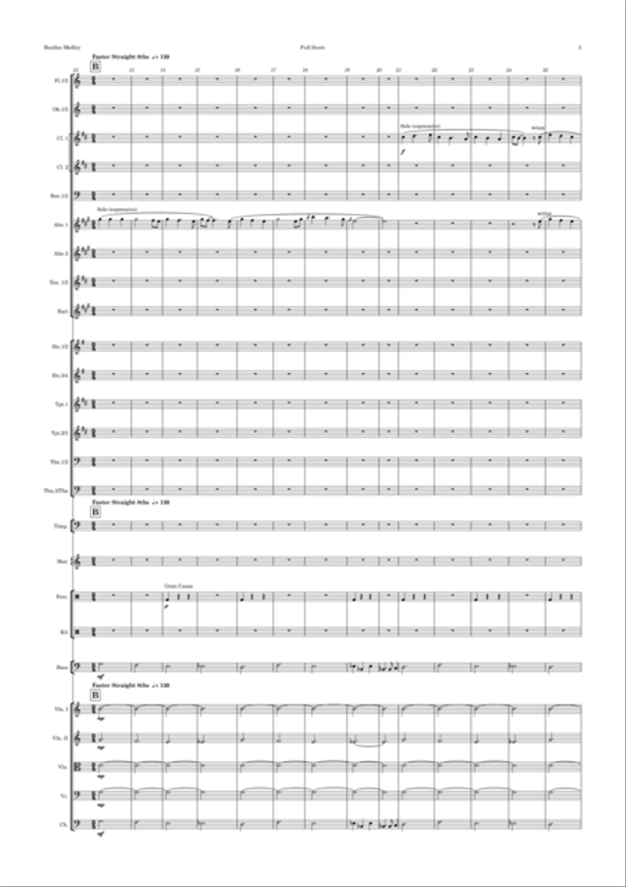 Beatles Medley Full Orchestra scores gallery preview page 3
